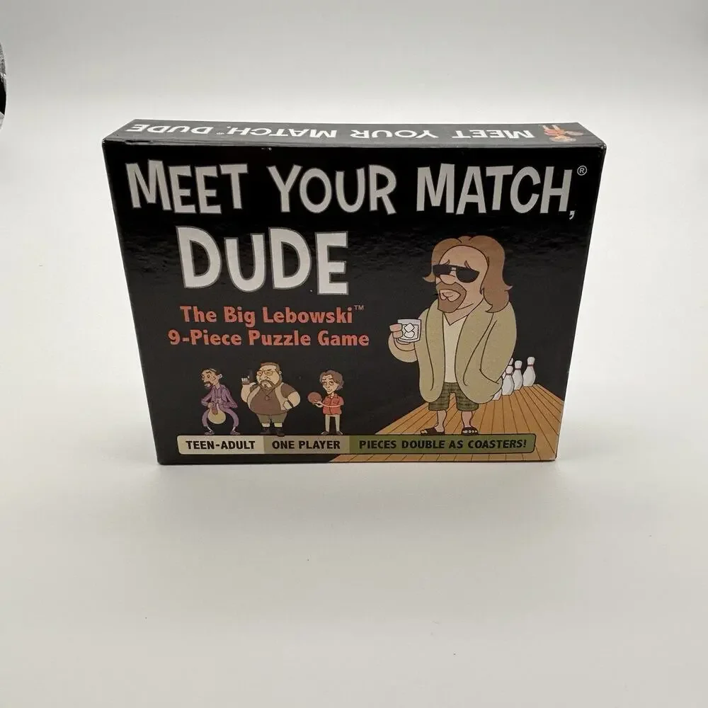 The Big Lebowski Meet Your Match Dude Puzzle Game Coasters Adult Complete.